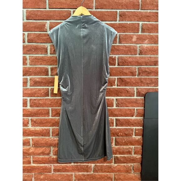 Reformation Alden Knit Shift Dress, Silver Velvet - Picture 10 of 10